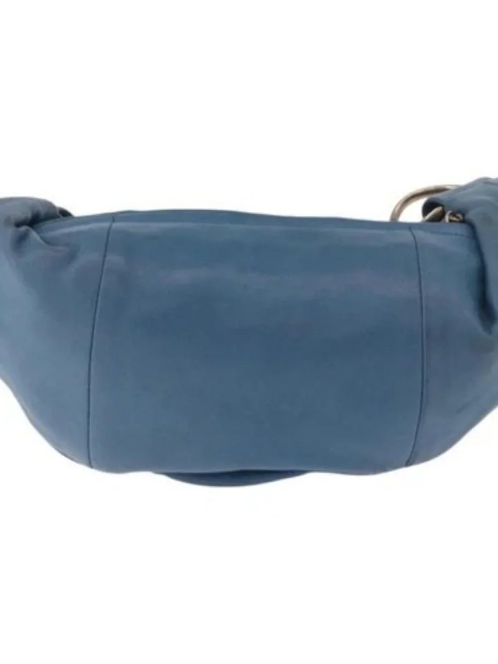 CHANEL Chain Shoulder Bag Lamb Skin Blue Gold CC Auth 185410SAM